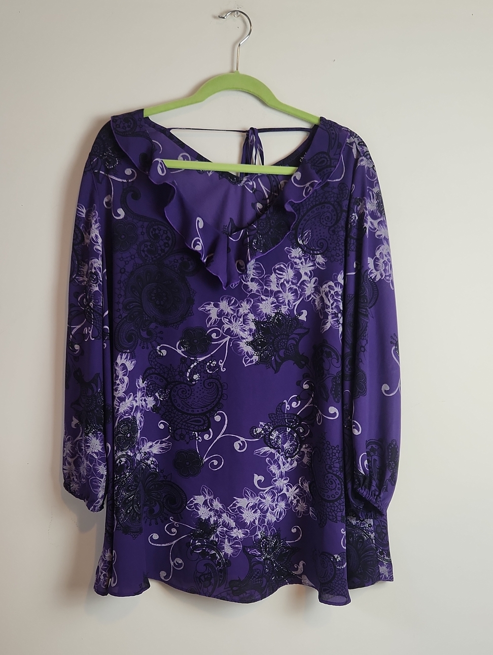 Chelsea studio Purple Printed Top 1x Sheer